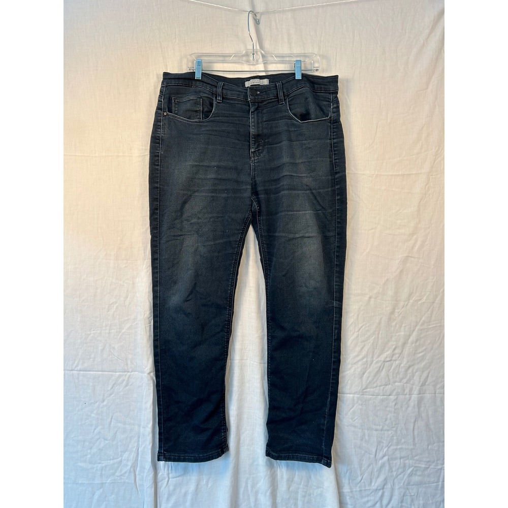 Perry Ellis Portfolio Mens Dark Wash Straight Leg Stretch Jeans 38x30